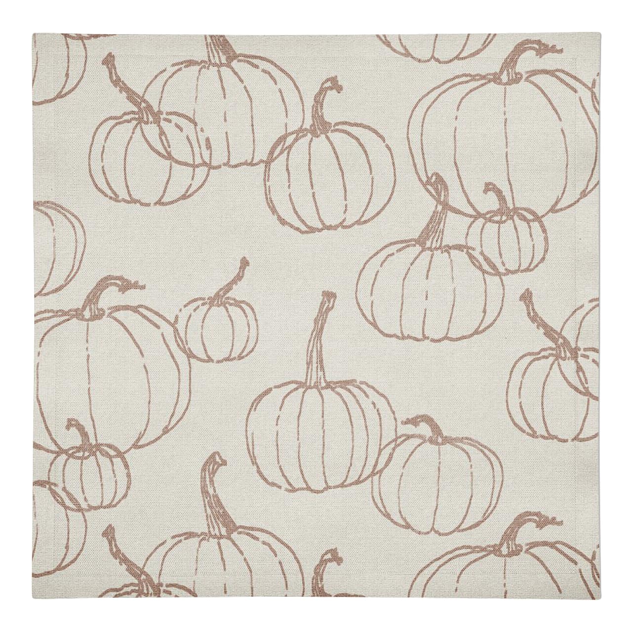 Dusty Rose Multi Pumpkin Pattern Cotton Twill Napkin